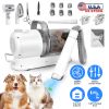 Professional Dog Hair Grooming Vacuuming Kit 7 Tools Clipper Dust Cup Strong Suction Low Noise Adjustable