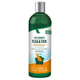 Vet's Best Flea and Tick Dog Shampoo Cotton Spice Scent Natural Plant-Based Formula Parasite Treatment Bath