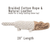 Tall Tails Dog Natural Leather & Rope Crunch Crocodile 2 in Durable Reinforced Leather Chew Toy