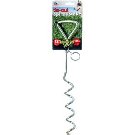 Prevue Pet Products Heavy Duty 18 Inch Spiral Dog Tie Out Stake Solid Steel Swivel Attachment Rust Resistant