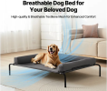 Elevated Dog Bed XL Portable Raised Cot With Pillow Mesh Breathable Durable Gray Dogs Indoor Outdoor