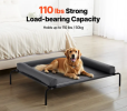 Elevated Dog Bed XL Portable Raised Cot With Pillow Mesh Breathable Durable Gray Dogs Indoor Outdoor