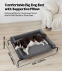 Elevated Dog Bed XL Portable Raised Cot With Pillow Mesh Breathable Durable Gray Dogs Indoor Outdoor
