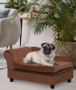 PawHut Dog Sofa Bed Couch With Storage Brown Furniture Dogs Plush Cozy Space Saving Design