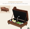 PawHut Dog Sofa Bed Couch With Storage Brown Furniture Dogs Plush Cozy Space Saving Design