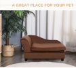 PawHut Dog Sofa Bed Couch With Storage Brown Furniture Dogs Plush Cozy Space Saving Design