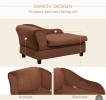 PawHut Dog Sofa Bed Couch With Storage Brown Furniture Dogs Plush Cozy Space Saving Design
