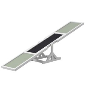 PawHut Dog Agility Seesaw White Outdoor Fir Wood Weather Resistant Active Training
