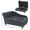 Luxury Dog Bed Soft Foam Couch Hidden Storage Small Dark Grey CCS