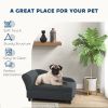 Luxury Dog Bed Soft Foam Couch Hidden Storage Small Dark Grey CCS