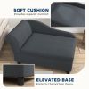 Luxury Dog Bed Soft Foam Couch Hidden Storage Small Dark Grey CCS