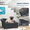 Luxury Dog Bed Soft Foam Couch Hidden Storage Small Dark Grey CCS