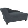 Luxury Dog Bed Soft Foam Couch Hidden Storage Small Dark Grey CCS