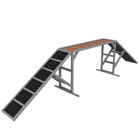 Outdoor Wood Dog Agility Ramp 128 Inch Double-Sided Balance Walkway Anti-Slip 35 Degree Incline Training A-Frame Up To 88 Lbs CCS