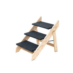 Convertible Wood Dog Stairs Ramp Foldable 3 Level Lightweight Travel Heavy Duty Quality Support Independence Steps CCS