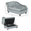 Luxury Dog Bed Soft Foam Couch Hidden Storage Small Grey CCS