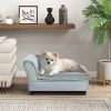 Luxury Dog Bed Soft Foam Couch Hidden Storage Small Grey CCS