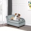 Luxury Dog Bed Soft Foam Couch Hidden Storage Small Grey CCS