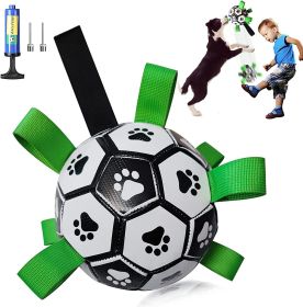 Dog Soccer Interactive Toy Ball Durable Grab Ring Tug Of War