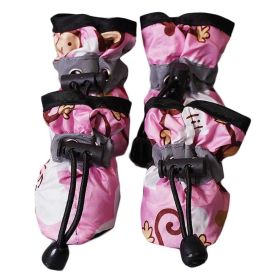 4 Pcs Pink Dog Shoes Foot Covers Rain Waterproof