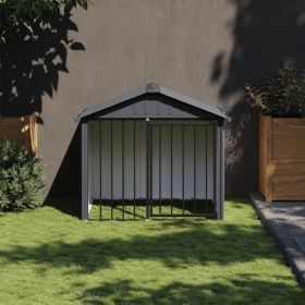 Dog House Black Galvanized Steel Durable Secure Safety