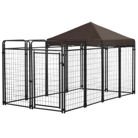 PawHut Outdoor Dog Kennel 9.3x4.6 Exercise Pen UV Protection Canopy Water-Resistant