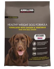 Kirkland Signature Healthy Weight Chicken Vegetable Adult Dry Dog Food Metabolism Protein Omega Nutrients 25lb