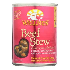 Wellness Beef Stew Carrots Potatoes Wet Dog Food Natural Homestyle Meal Nutritious Savory Grain Free Healthy Protein Rich Canned Dinner