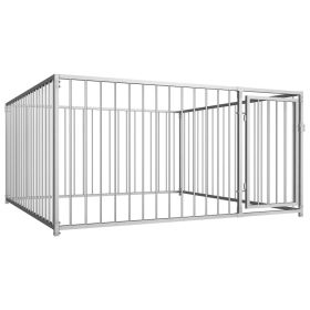 Outdoor Dog Kennel 78.7"x78.7"x39.4" Sturdy Steel Safety