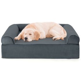 Orthopedic Dog Bed Memory Foam Headrest Large Dogs Reversible Cooling