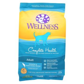 Wellness Complete Health Whitefish Sweet Potato Adult Dog Food Natural Nutrition Digestive Support Healthy Skin Coat Balanced Meal Made in USA