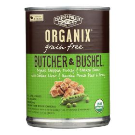 Castor Pollux Organix Butcher Bushel Chopped Turkey Chicken Wet Dog Food Organic Grain Free Healthy Natural Protein Rich Nutrient Packed Dinner