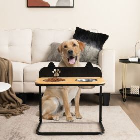 Dog 2 Bowl Stainless Steel Food Water Elevated Stand Adjustable