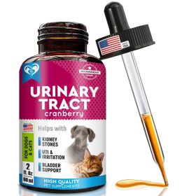 Natural Dog Cat UTI Treatment Kidney Bladder Support Cranberry Pumpkin Seed Herbal Liquid Relief Flush Detox Cleanse Urinary Health