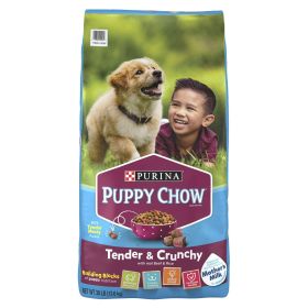 Purina Puppy Chow High Protein Real Beef & Rice Puppy Kibble Healthy Growth Nutrition 30 lb Bag
