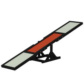 PawHut Dog Agility Seesaw Black Outdoor Fir Wood Weather Resistant Active Training