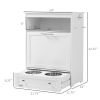 PawHut Feeder Station Storage Two Raised Bowls Furniture Design Stylish Organization Elevated Daily Feeding Setup