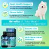 Welsdom Total Health Advanced Liquid Supplement Dogs Calmness Support Joint Health Essential Minerals Bacon Flavor Daily Wellness Formula