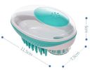 Pet Life Swasher Bath Brush Shampoo Dispensing Massage Scrubber One Handed Gentle Durable Ergonomic Bathing Tool