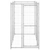 Dog Kennel Silver Galvanized steel 43.3x86.6x70.9 in Durable