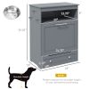 Dog Feeder Station with Stainless Steel Bowls Drawer Storage Organization Elevated Feeding Ergonomic Design for Clean Tidy