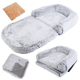 Human Dog Bed Pillow Blanket Foldable Orthopedic Sofa Spacious Support Machine Wash Winter Puppy Cozy Design