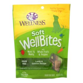 Wellness WellBites Lamb Salmon Soft Chewy Dog Treats Natural Grain Free Training Reward Protein Omega Nutrient Rich Snack Design
