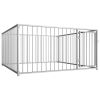 Dog Kennel Silver Steel 78.7x78.7x39.4 in Durable Dog Kennel