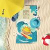 Surfer Dog Lemon Basset Hound Premium Beach Towel Oversized Blanket Pool Premium Bath Quick Dry Plush Luxurious Soft Vibrant