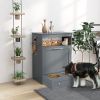 Dog Feeder Station with Stainless Steel Bowls Drawer Storage Organization Elevated Feeding Ergonomic Design for Clean Tidy