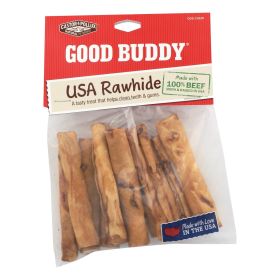Castor and Pollux Good Buddy Rawhide Mini Rolls 10 Pack Natural Chicken Flavor 2 to 3 Inch Chews American Made Healthy Long Lasting Dog