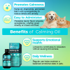 Welsdom Calming Oil Liquid Supplement Dogs Natural Stress Relief Emotional Support Easy Oral Administration Daily Calming Wellness