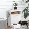 PawHut Feeder Station Storage Two Raised Bowls Furniture Design Stylish Organization Elevated Daily Feeding Setup