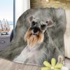 Schnauzer Flannel Velvet Blanket Cozy Soft Warm Puppy Dog Throw Breathable Durable Versatile Home Couch Bed Comfort